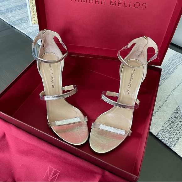 Authentic TAMARA MELLON FRONTLINE 105. - NAPPA PLATINO METALLIC SIZE : 40.5 - Picture 2 of 8